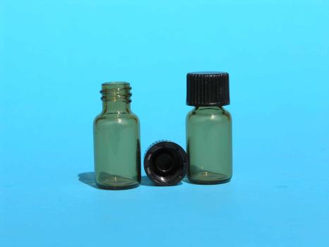 amber glass-vials 1,5 ml NW 8 with screw plug black